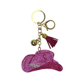 Rhinestone Pink Cowboy Hat Keychain